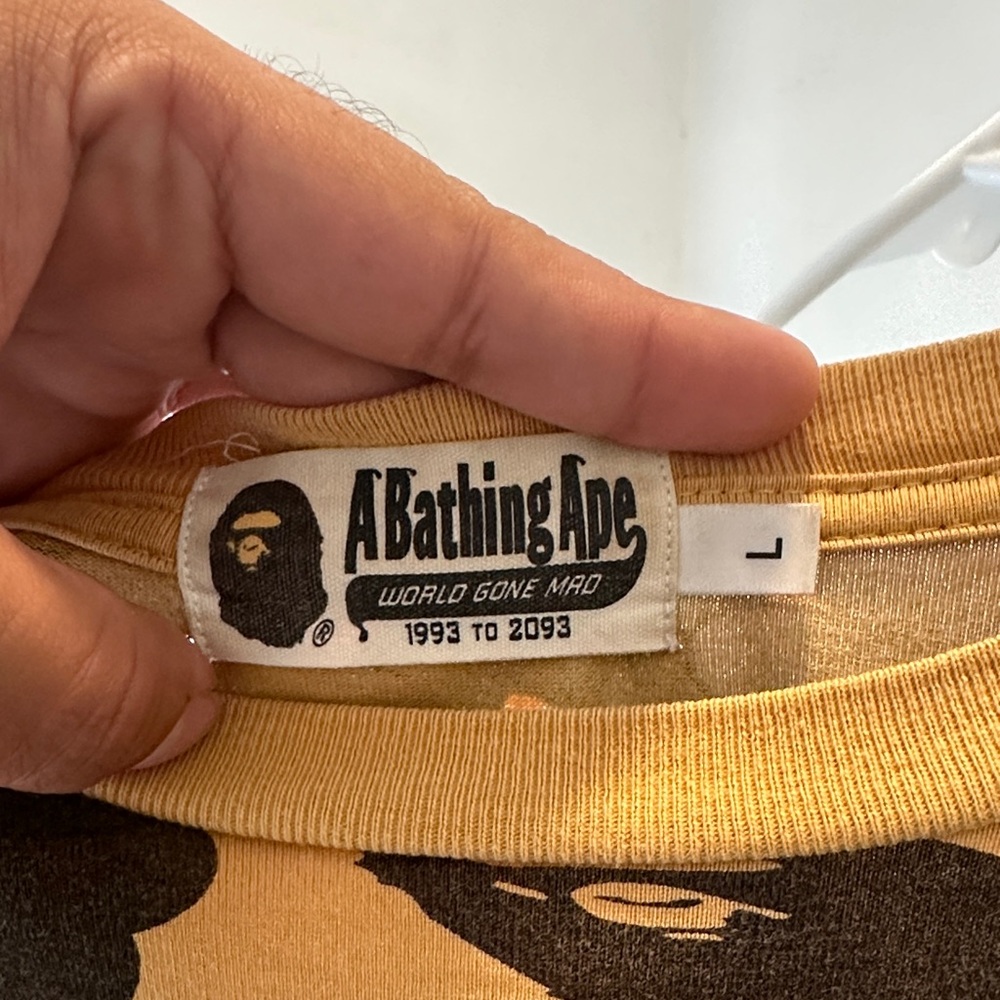 A Bathing Ape Yellow Camo T-Shirt 100% Authentic